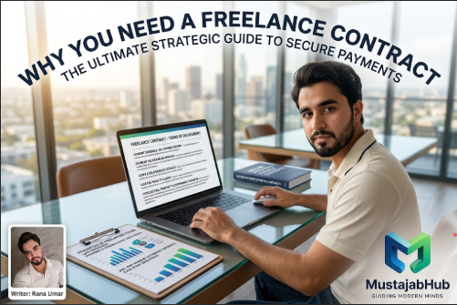 Why You Need a Freelance Contract | Tip how to Create One (freelance contract) Relying on casual email agreements is the fastest way to lose thousands in unpaid revenue. This definitive guide breaks down exactly why you need a freelance contract, maps out the non-negotiable legal clauses for modern service providers, and compares top automation tools to secure your income permanently. https://mustajabhub.com/why-you-need-a-freelance-contract/- why you need a freelance contract- freelance contract template, freelancing tips, freelancing 2026, freelancing 2027, mustajabhub.com