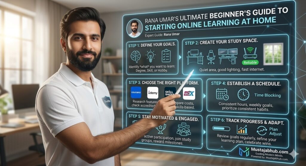 How to Start Online Learning at Home (Beginner’s Guide)- how to start online classes at home-  How to start online learning at home- how to start online learning for free, How to Start Your Online Learning, skills to learn to make money , most profitable skills to learn at home , earn money online as a student ,
online learning tips for beginners,
best free online learning platforms,
how to study online effectively,
online learning schedule for beginners,
how to choose an online course,
free online courses for students,
digital learning for beginners 2026,
self-paced online learning guide
how to stay motivated in online learning,
online learning vs classroom learning,
best websites to learn online free, https://mustajabhub.com/how-to-start-online-learning-at-home/