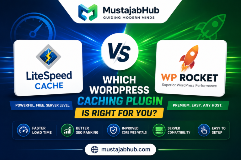 LiteSpeed Cache vs WP Rocket: Which One Is Actually Better for WordPress? (2026 Tested) https://mustajabhub.com/litespeed-cache-vs-wp-rocket/ LiteSpeed Cache vs WP Rocket: Which Is Better for... LiteSpeed Cache vs WP Rocket — which plugin is better for WordPress in 2026? Compare speed, features, pricing, Hostinger support, QUIC.cloud, and easy setup...