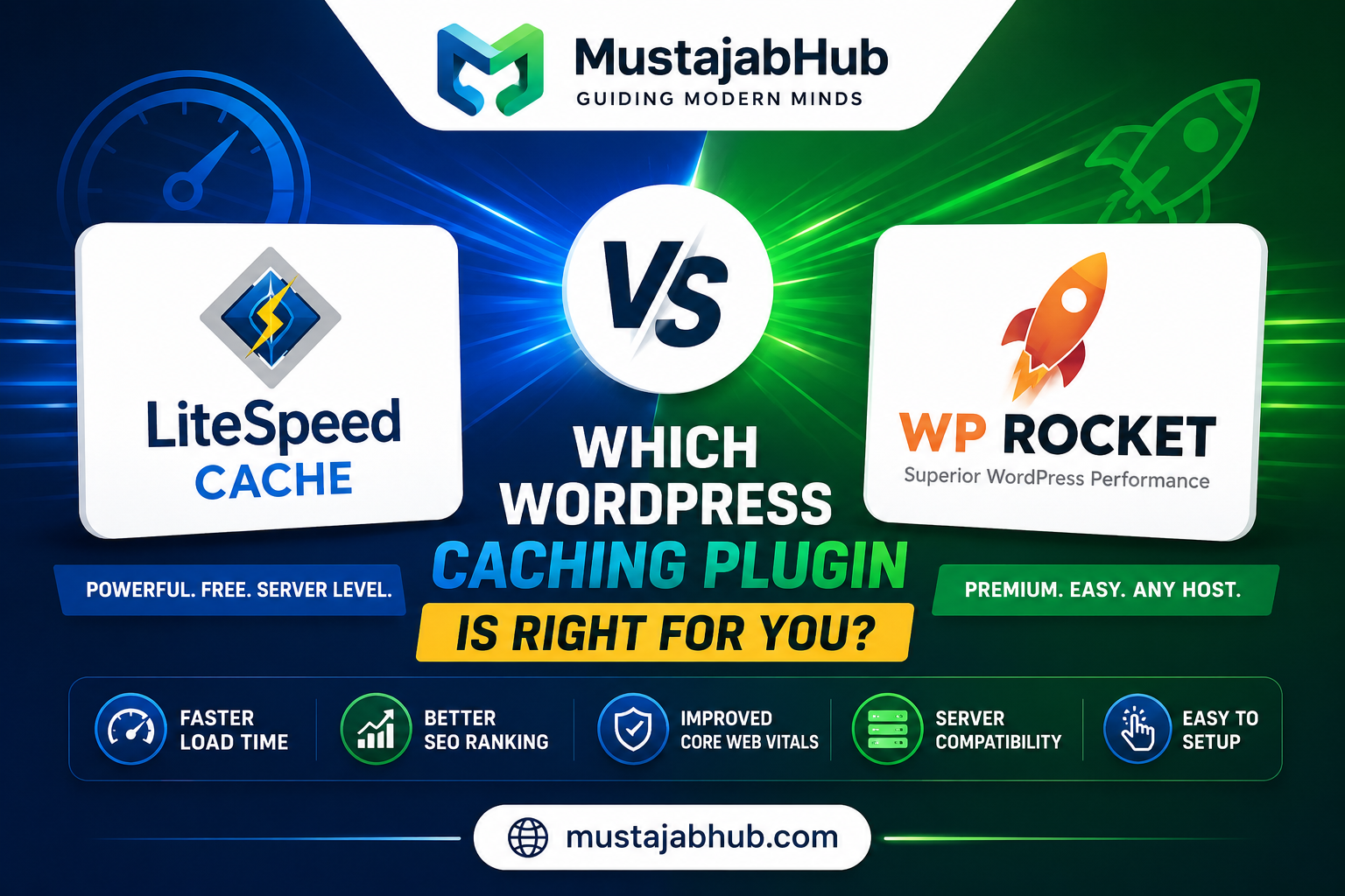 https://mustajabhub.com/litespeed-cache-vs-wp-rocket/ LiteSpeed Cache vs WP Rocket: Which Is Better for... LiteSpeed Cache vs WP Rocket — which plugin is better for WordPress in 2026? Compare speed, features, pricing, Hostinger support, QUIC.cloud, and easy setup...