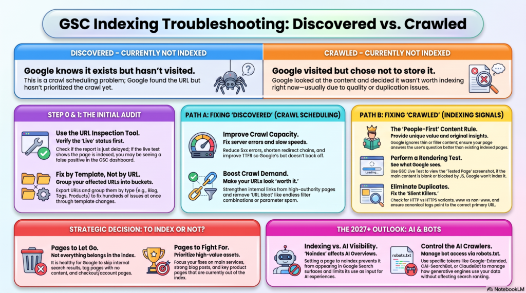 Search_Engine_Indexing_Troubleshooting_Guide-scaledhttps://mustajabhub.com/crawled-currently-not-indexed-fix/ Crawled – Currently Not Indexed: Fix It (GSC) +... Learn what Crawled – currently not indexed means in GSC, how it differs from Discovered, and the exact steps to get important pages indexed again. Get Ranking !
