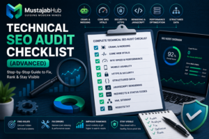 https://mustajabhub.com/technical-seo-audit-checklist/ Technical SEO Audit Checklist (Advanced): Step-by-Step...Technical SEO audit checklist guide by mustajabhub.com Run a complete technical SEO audit with this advanced checklist. Fix crawl errors, indexing issues, Core Web Vitals, JavaScript rendering, & AI crawler...