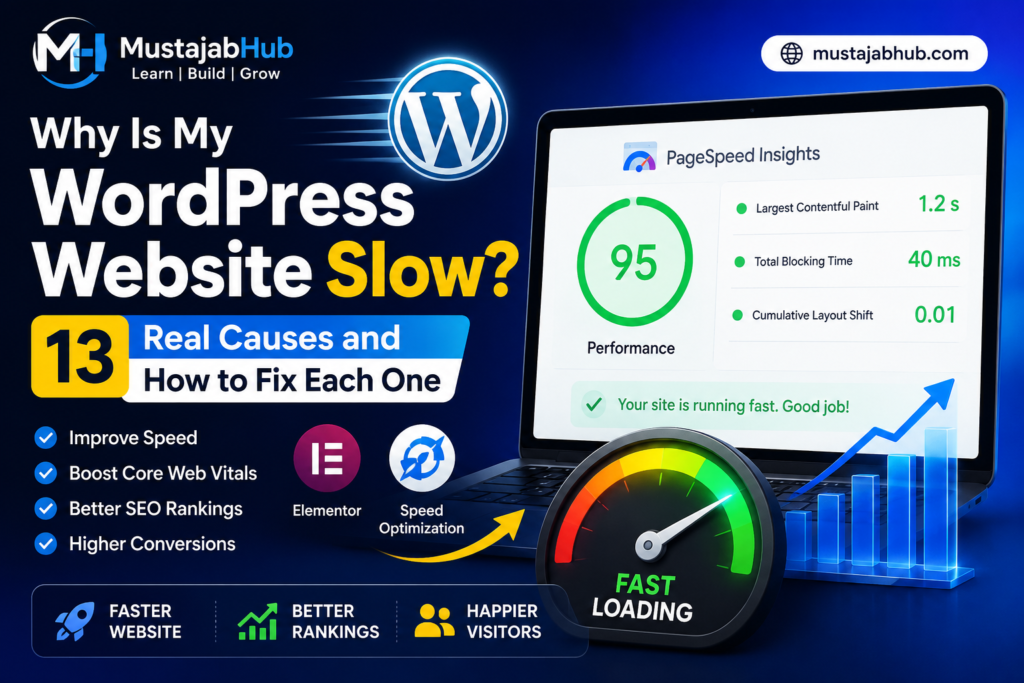 Why Is My WordPress Website Slow? 13 Real Causes and How to Fix Each One: 2026 Solutions Why Is My WordPress Website Slow? 13 Real Causes and How to Fix Each One: 2026 Solutions- How to Fix Core Web Vitals in WordPress (LCP, INP, CLS)