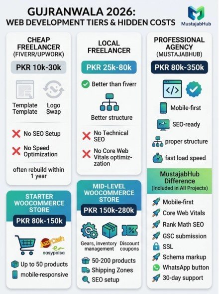 WordPress Website Development Cost in Gujranwala, Pakistan (2026 Real Prices) WordPress Website Development Cost in Gujranwala, Pakistan- https://mustajabhub.com/wordpress-website-development-cost-gujranwala/ How much does website maintenance cost in Gujranwala? -
WordPress Website Development Cost in Gujranwala,...
Want to know the real WordPress website development cost in Gujranwala? Get a full 2026 price breakdown for business sites, WooCommerce stores, and local.