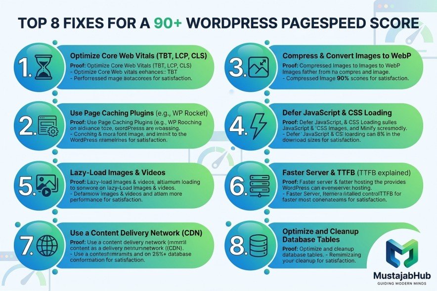 How to Get a 90+ Google PageSpeed Score for Your WordPress Site in Pakistan How to Get a 90+ Google PageSpeed Score for Your WordPress Site in Pakistan by mustajabhub.com. https://mustajabhub.com/google-pagespeed-score-wordpress-pakistan/
How to Get 90+ Google PageSpeed Score on WordPress in...
Learn how to improve Google PageSpeed for WordPress in Pakistan. Fix LCP, INP, CLS, images, caching, JavaScript, hosting and CDN issues step by step.