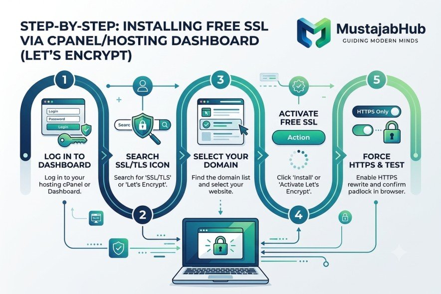 SSL Certificate for Pakistani Websites: Why It Matters and How to Install It Free SSL Certificate for Pakistani Websites Why It Matters and How to Install It Free infographic 1 by mustajabhub.com.