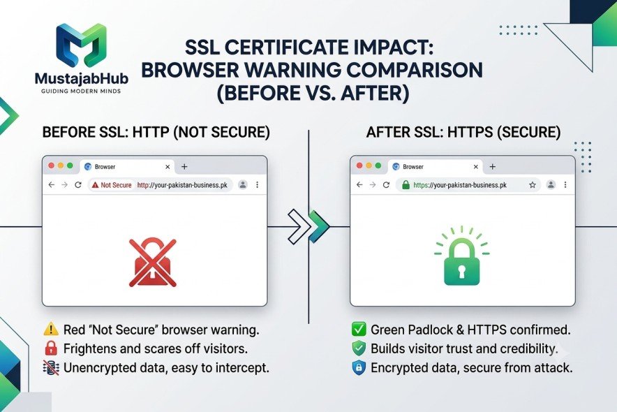 SSL Certificate for Pakistani Websites: Why It Matters and How to Install It Free SSL Certificate for Pakistani Websites Why It Matters and How to Install It Free infographic 2 by mustajabhub.com.