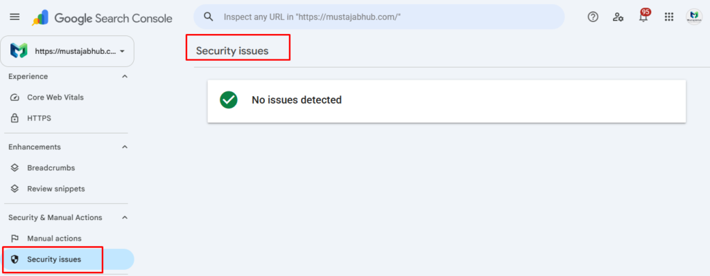 WordPress Website Maintenance Checklist for Pakistani Businesses (Monthly Tasks) WordPress Website Maintenance Pakistan: Monthly Checklist for Businesses - Security Issue check in GSC by mustajabhub.com