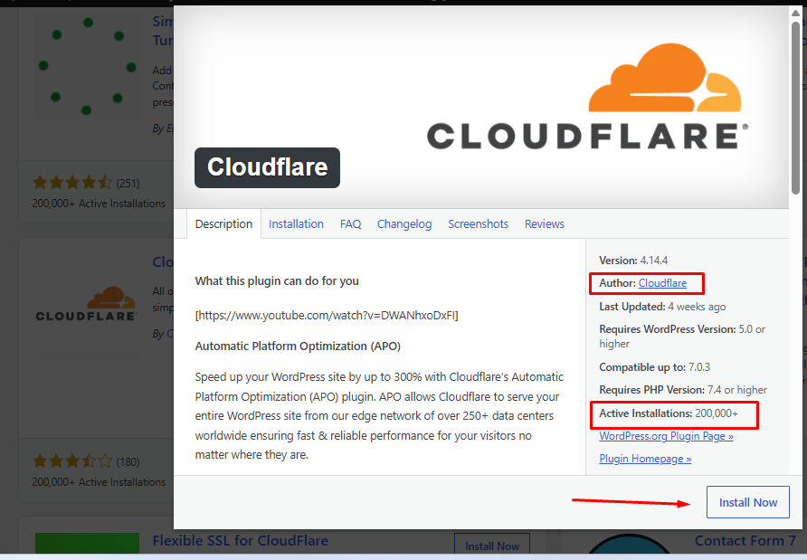 cloudflare wordpress plugin installed and checked by mustajabhub.com. The official Cloudflare WordPress plugin is useful, but you don't need it simply to point your domain's nameservers to Cloudflare.